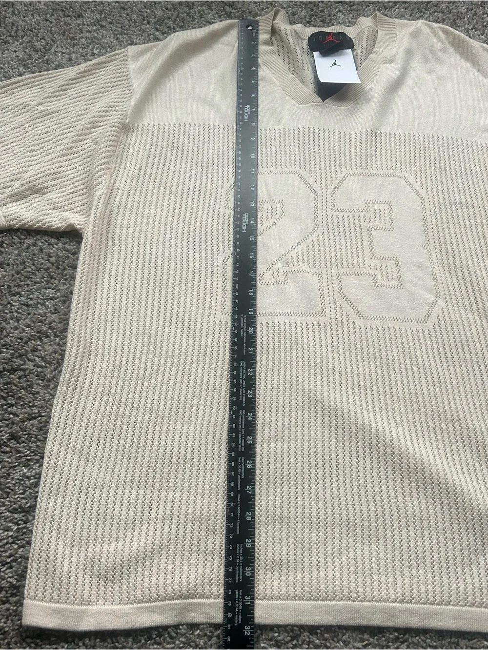 Nike Air Jordan Knit Jersey Brown Sail Linen Mens XL Jacquard V-Neck HQ0766-203